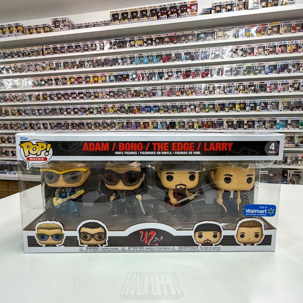 Funko Pop Rocks U2 Adam Bono The Edge Larry Walmart 4 Pack Music Vinyl Figure